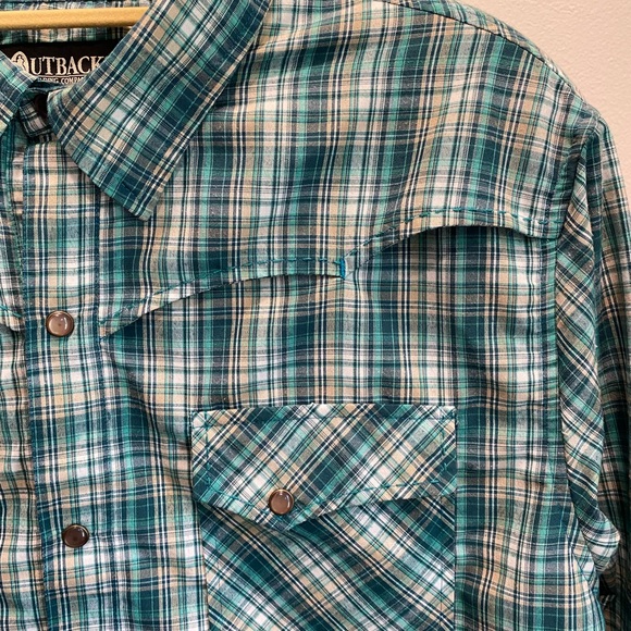 OUTBACK TRADING COMPANY COWBOY WESTERN SHIRT (Breathable) Mens L - Pearl Snaps - Picture 4 of 9